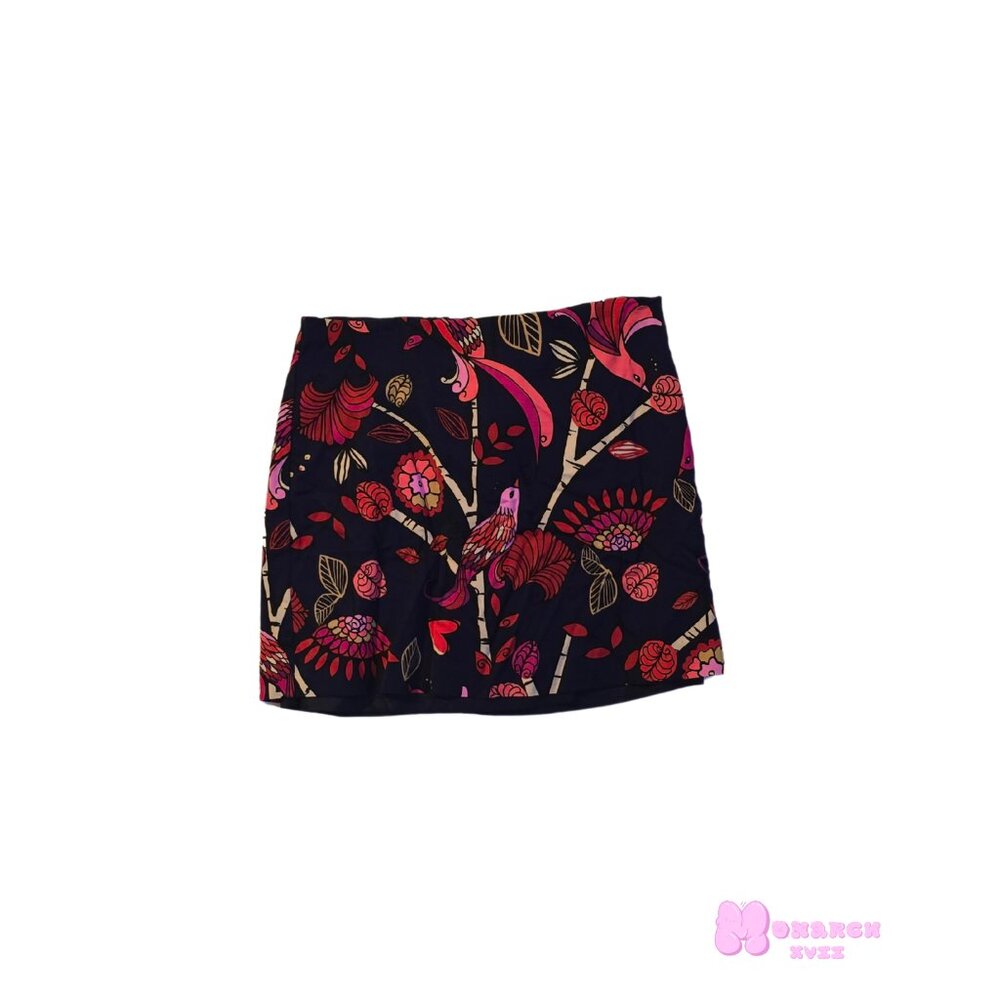 Bird Print Mini Skirt